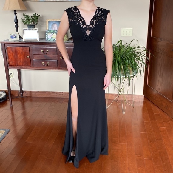 Dress the Population special occasion dress in black Sz s. Lace front flr length - Picture 1 of 6